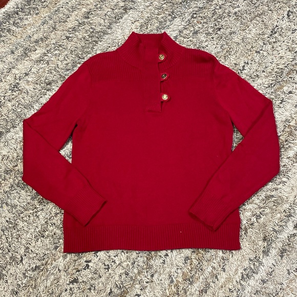 Lauren Ralph Lauren Sweaters - Lauren Ralph Lauren mock neck long sleeve 100% cotton sweater red size large